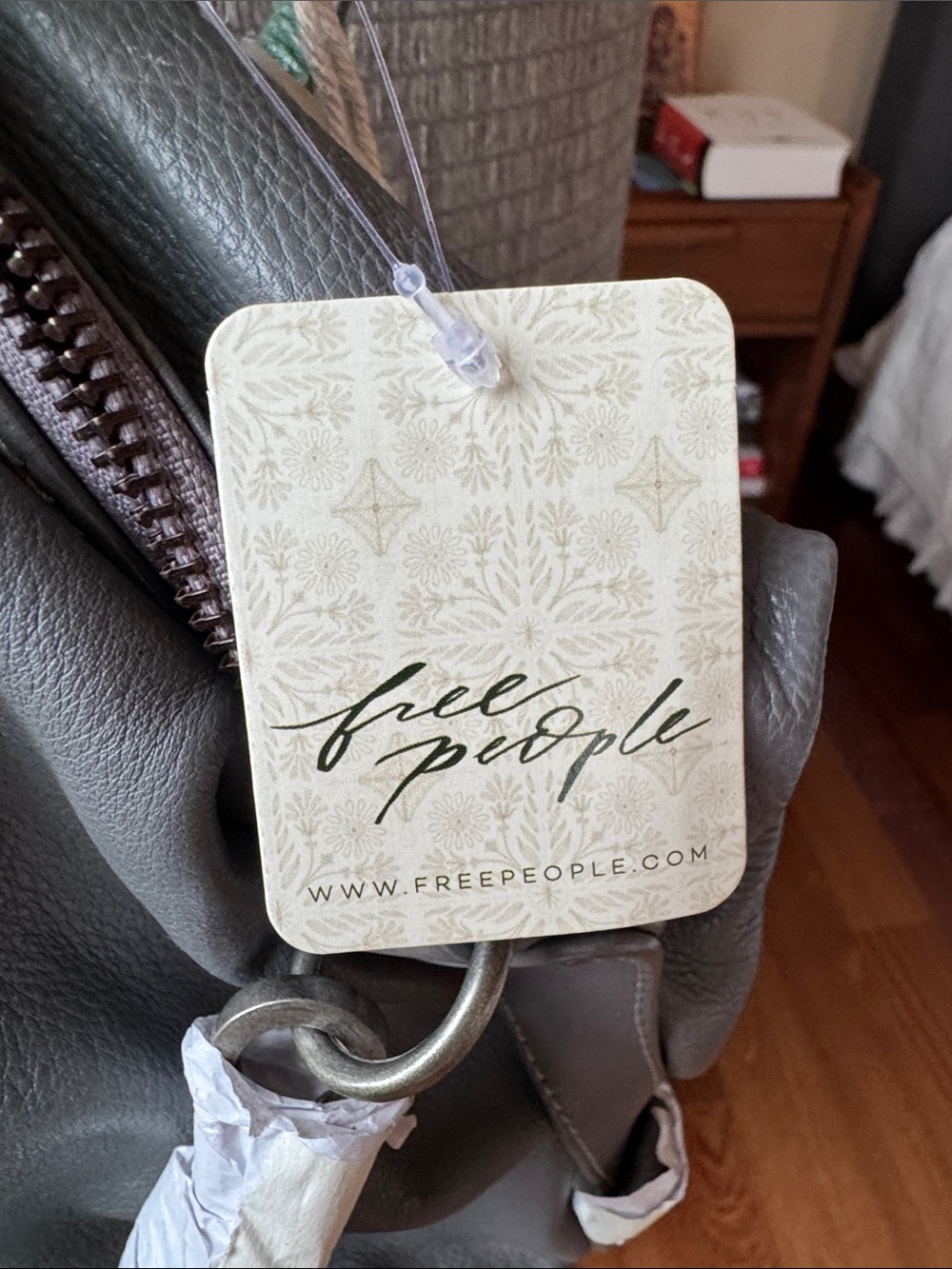 Free People Ombre Leather Emerson Shoulder Bag in Green and Gray - Picture 6 of 8